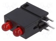 LED; in housing; 3mm; No.of diodes: 2; red; 20mA; Lens: red,diffused SIGNAL-CONSTRUCT