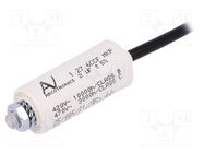 Capacitor: motors, run; 2uF; 420VAC; Ø45x71.5mm; -25÷85°C; ±5% KEMET