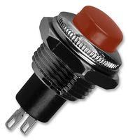 SWITCH, PUSHBUTTON, SPST, 3A, 125VAC, RED