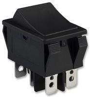 SWITCH, ROCKER, DPDT, 20A, 125VAC, BLACK