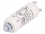 Capacitor: polypropylene; motors, run; 4uF; 420VAC; Ø25x56.5mm KEMET