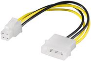 PC Power Cable/Adapter, 5.25 Inch Male to ATX12 P4, 4-Pin, 0.16 m - HDD/5.25 inch male (4 pin) > P4 male