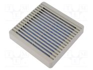 Guard; plastic; 120x120mm; screw; with filter; beige 