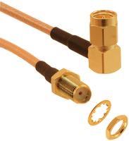 COAXIAL CABLE ASSEMBLY, RG-316, 6IN, BLACK