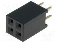 Connector: pin strips; socket; female; PIN: 4; straight; 2.54mm; THT CONNFLY