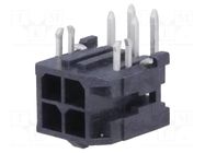 Connector: wire-board; socket; male; PIN: 4; Micro-Fit 3.0; THT; 3mm MOLEX
