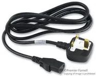 POWER CORD, IEC60320C-13, 2.5M, 10A, BLACK