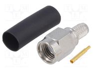 Plug; SMA; male; straight; 50Ω; RG58; soldering,crimped; for cable MOLEX