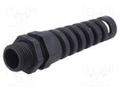 Cable gland; with strain relief; NPT1/2"; IP68; polyamide; black HUMMEL