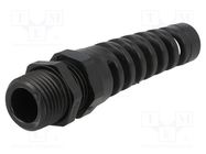 Cable gland; with strain relief; NPT1/2"; IP68; polyamide; black HUMMEL