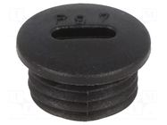 Stopper; PG7; IP54; polyamide; black; V-N-FS; Thread: PG; 6mm HUMMEL