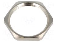 Nut; with earthing; M63; brass; Thk: 6mm; Spanner: 70mm; Pitch: 1.5 HUMMEL