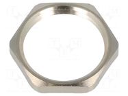 Nut; with earthing; PG11; brass; Thk: 3mm; Spanner: 21mm; Thread: PG HUMMEL