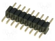 Pin header; pin strips; male; PIN: 9; straight; 1.27mm; THT; 1x9 CONNFLY