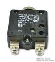 CIRCUIT BREAKER, THERMAL, 1P, 250V, 25A