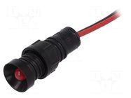 Indicator: LED; recessed; 220VDC; Ø11mm; IP40; cables; 300mm POLAM-ELTA