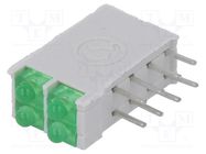 LED; in housing; 1.8mm; No.of diodes: 4; green; 10mA; 38°; 2.1V SIGNAL-CONSTRUCT