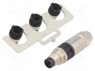 Connector: M8; male; PIN: 4; 32V; IP67; straight; for cable; plug MURRELEKTRONIK