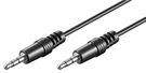 AUX Audio Connector Cable, 3.5 mm Stereo, CU, 1.5 m, black - 3.5 mm male (3-pin, stereo) > 3.5 mm male (3-pin, stereo)