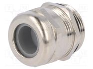 Cable gland; PG21; IP68; brass; Body plating: nickel HUMMEL