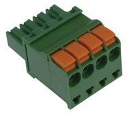 TERMINAL BLOCK, PLUG, 4 POSITION, 30-14AWG