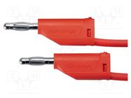 Test lead; 70VDC; 33VAC; 16A; banana plug 4mm,both sides; red SCHÜTZINGER