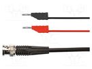 Test lead; BNC plug,banana plug 2mm x2; Len: 0.5m; red and black SCHÜTZINGER