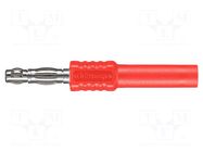 Connector: 4mm banana; plug; 16A; 30VAC; 60VDC; red; non-insulated SCHÜTZINGER