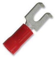 TERMINAL, SPADE/FORK, #6, CRIMP, RED