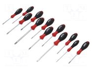 Phillips,Pozidriv®,slot,Torx®; SoftFinish®; 12pcs. WIHA