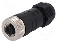 Connector: M12; plug; PIN: 5; female; straight; IP67; screw terminal LUMBERG AUTOMATION