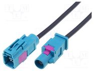 Cable; Fakra socket,Fakra plug; straight; 2m 