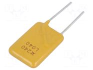 Fuse: PTC polymer; 400mA; Polyswitch; 5mm LITTELFUSE