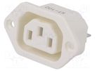 Connector: AC supply; socket; female; 10A; 250VAC; IEC 60320; white CANAL ELECTRONIC