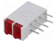 LED; in housing; 1.8mm; No.of diodes: 4; red; 10mA; 38°; 13mcd; 2VDC SIGNAL-CONSTRUCT