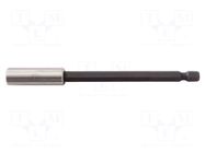 Holder; HEX 1/4"; Overall len: 100mm; Mounting: 1/4" (E6,3mm) C.K