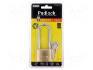 Padlock; shackle; brass; Protection: low (level 4); A: 40mm; B: 63mm KASP