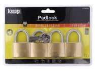 Padlock; shackle; Quan: 4pcs; brass; Protection: low (level 4) KASP