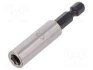 Holder; HEX 1/4"; Overall len: 60mm; Mounting: 1/4" (E6,3mm) C.K