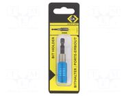 Holder; HEX 1/4"; Overall len: 60mm; Mounting: 1/4" (E6,3mm) C.K