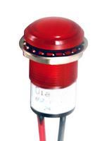 PANEL MOUNT INDICATOR, LED, 17.463MM, RED, 12V