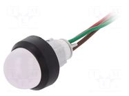 Indicator: LED; prominent; red/green; 24VDC; 24VAC; Ø13mm; cables POLAM-ELTA