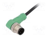 Connection lead; M12; PIN: 3; angled; 5m; plug; 250VAC; 4A; SAC; PVC PHOENIX CONTACT