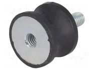 Vibration damper; M8; Ø: 30mm; rubber; L: 20mm; Thread len: 23mm ELESA+GANTER