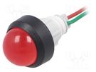 Indicator: LED; prominent; red; 24VDC; 24VAC; Ø13mm; leads 300mm POLAM-ELTA