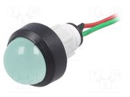 Indicator: LED; prominent; green; 24VDC; 24VAC; Ø13mm; leads 300mm POLAM-ELTA