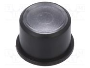 Button; round; black; Ø9.6mm; plastic 