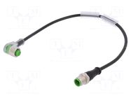 Cable: for sensors/automation; M12; 0.3m; 30VDC; 4A; PVC; IP67 MURRELEKTRONIK