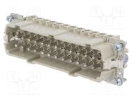 Connector: HDC; male; PIN: 24; size 24; contact insert; 500V; 16A WIELAND