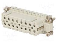 Connector: HDC; contact insert; female; CDA; PIN: 16; 16A; 600V ILME